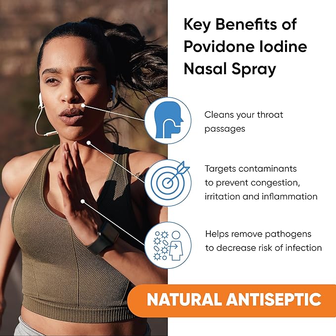 VIRALDINE 1.5% Povidone-Iodine Sore Throat Spray Microplastic-Free Bottle FSA Eligible 60ml