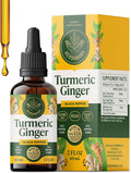 HERBAMAMA Turmeric Curcumin and Ginger Supplement - Vegan Immune Blend with Liquid Ginger RootTurmeric &amp Black Pepper Extract - Non-GMO Alcohol &amp Sugar-Free Immunity Drops