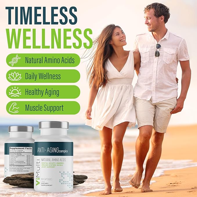 ViMulti Amino Acid Supplement Capsules with L-Arginine L-Ornithine HCl L-Glutamine L-Lysine Glycine Ornithine Alpha-Ketoglutarate Dietary Amino Formula for Women Men 60 Capsules