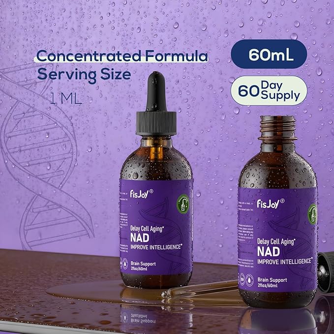 Liquid Nutritional Drops with NAD+ Resveratrol Quercetin &amp Betaine – Sugar-Free Vegan Formula – Easy Daily Use 2 fl oz (60 mL)