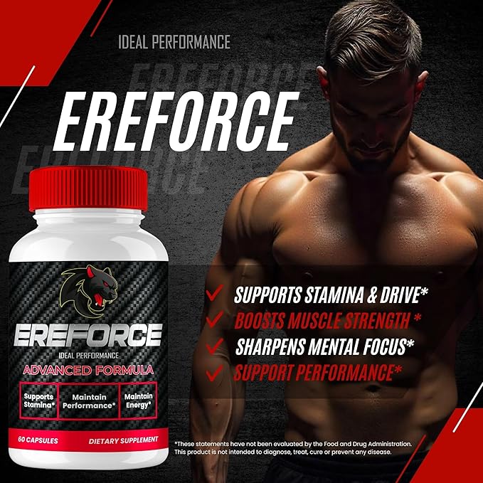 Ereforce Capsules Official Ereforce Supplement Pills for Men - Maximum Strength Performance All Natural Support for Overall Health and Wellness Advanced Ere Force Pills Reviews (2 Pack)