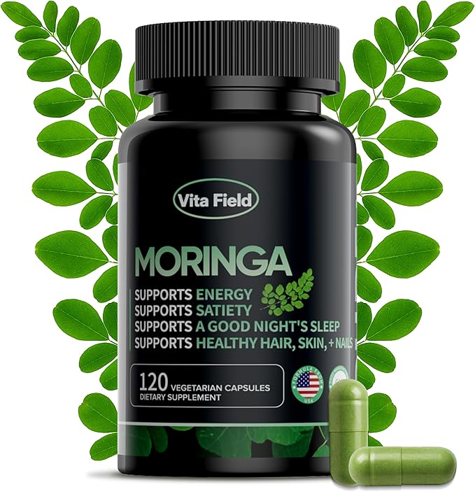 Moringa Capsules - Pure Moringa Leaf Powder 12000mg | 3-Month Supply | Third-Party Tested Non-GMO Gluten-Free | Supports Natural Energy &amp Vitality for Seniors