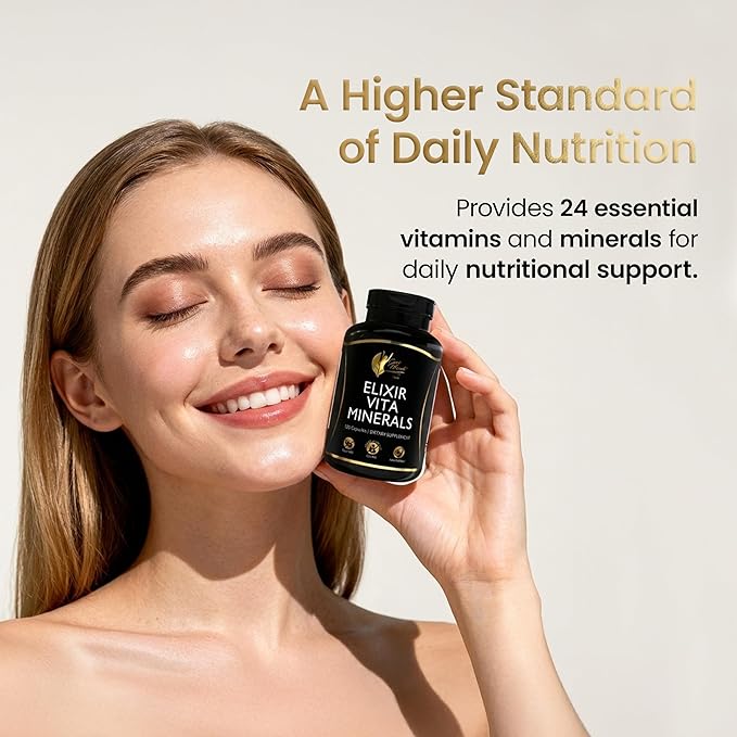 Cocó March N.M.D Elixir Vita Minerals – Multivitamin for Women &amp Men with Trace Minerals Activated B Vitamins &amp High A D E K Gluten Free &amp Dairy Free 24 Essential Vitamins &amp Mineral