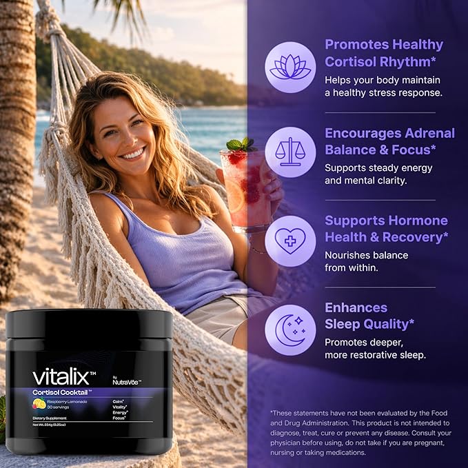Cortisol Reducer for Women &amp Men | Cortisol Drink Mix with Ashwagandha KSM 66 Magnesium Glycinate L Theanine + More | Cortisol Detox for Stress &amp Sleep Support | Raspberry Lemonade | 30 Serv