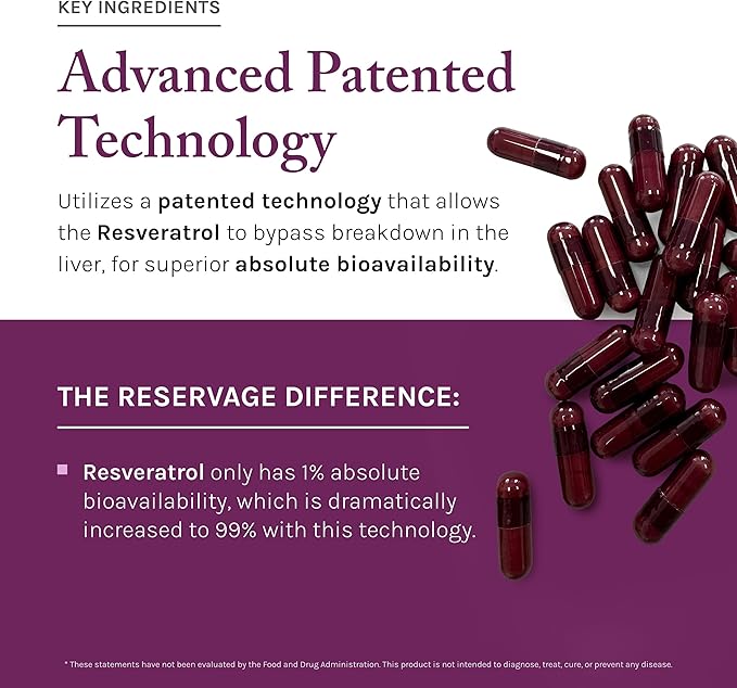Reserveage Beauty Resveratrol Plus+ 1000 mg - Rapid-Release Resveratrol Capsules with Quercetin for Immune System Brain Health &amp Cellular Health - Gluten-Free &amp Vegan - 30 Veggie Capsules
