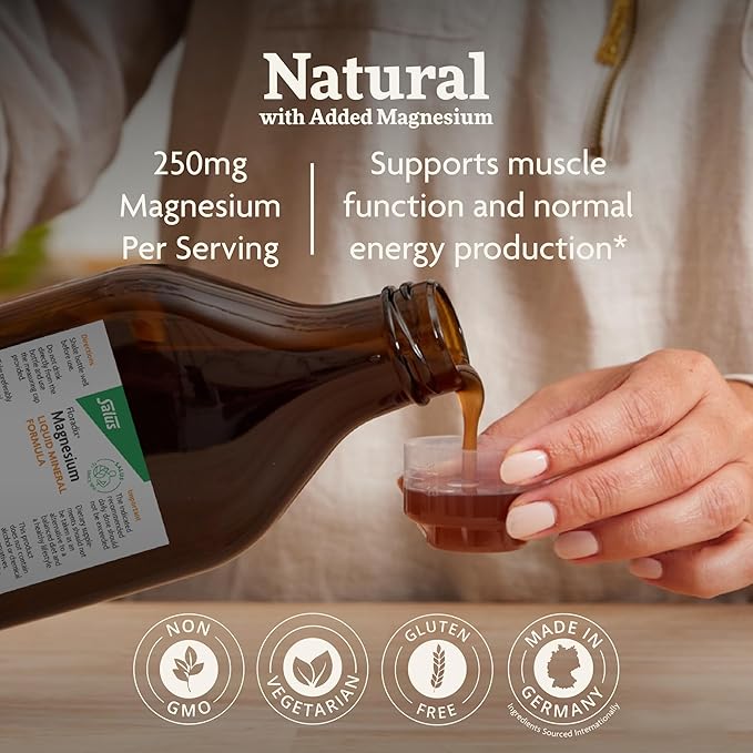 Floradix Magnesium - Liquid Herbal &amp Mineral Supplement Supports Healthy Nervous System &amp Normal Muscle Function - Gentle Liquid Formula - Vegetarian Gluten-Free &amp Non-GMO - 8.5 fl oz