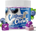 Bovine Colostrum Chews Supplement with probiotics for Gut Health Bloating Immune Support Skin Hair Growth and Beauty - Blueberry Flavor (60 Servings)