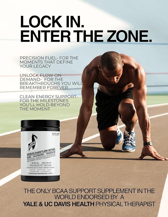 Rebuild &amp Return Ritual – BCAA · L-Glutamine · Vitamin B6 | Physical Therapist–Founded · Non-GMO · Gluten-Free · Sugar-Free · Refreshing Watermelon Flavor | 292g (45 Servings)