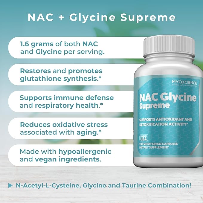 MYOXCIENCE NAC Supreme Capsules | 1.6 G N-Acetyl-L-Cysteine per Serving | 40 Servings