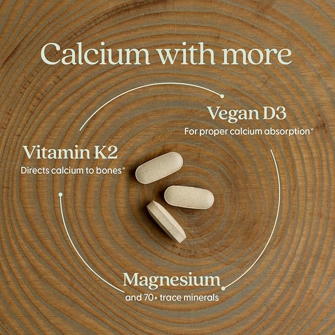 New Chapter Calcium Supplement - Bone Strength Plant-Based USDA Organic Calcium with Magnesium Vitamin D3+K2 for Bone Health &amp Joint Mobility Heart Support 905 mg dose - 60 Slim Tablets