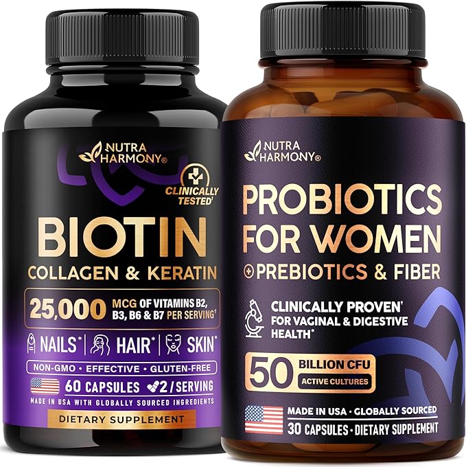 NUTRAHARMONY Biotin Collagen Keratin &amp Probiotics for Women Capsules