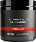 Toniiq 100 Billion CFU Lactobacillus Salivarius Probiotic - Highest Verified CFU Count - Third-Party Lab Tested for Potency - 60 Vegetarian Capsules - 30 Servings - TQ Verified