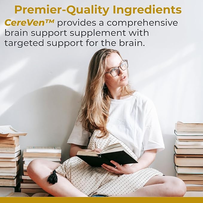 Premier Research Labs CereVen - Herbal Brain Supplement for Memory &amp Focus Featuring Rhodiola Rosea Rhodiola Rosea Supplement for Brain Health Support - 60 Vegetarian Capsules