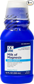 Quality Choice Milk Of Magnesia Original Flavor 12 Fluid Ounces (355ml)  Plastic Bottle (Pack of 6)