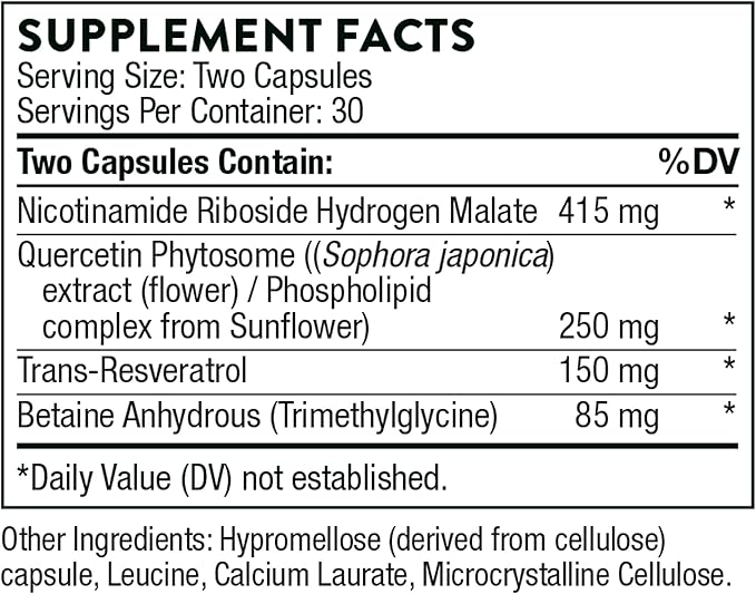 THORNE - Healthy Aging &amp Menopause Support Bundle - ResveraCel &amp Meta-Balance - 30 to 60 Servings