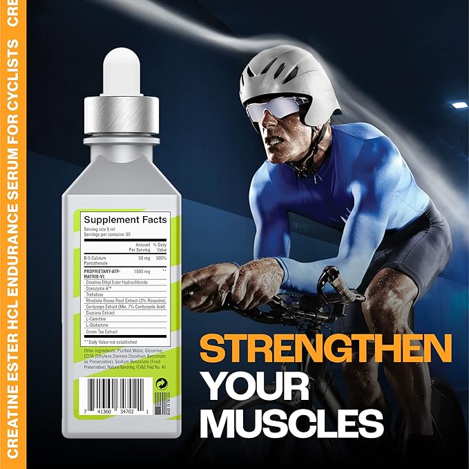 MMUSA Cyclist-Optimized Creatine Serum. Amplifies Cycling Sports Performance Boosts Nitric Oxide Levels Stamina Energy Endurance &amp Focus. Fights Fatigue &amp Lactic Acid Build Up. Cherry 5.1