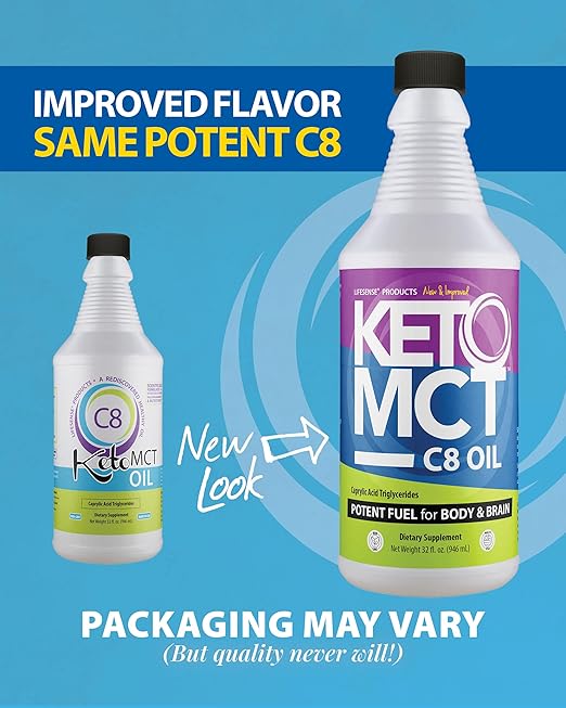 LifeSense C8 MCT Oil Keto-Friendly Sourced from Coconut Oil Clinically Proven to Increase Ketone Production Optimal Fuel for the Brain and Body Made in USA by PhD Nutrition 32 oz
