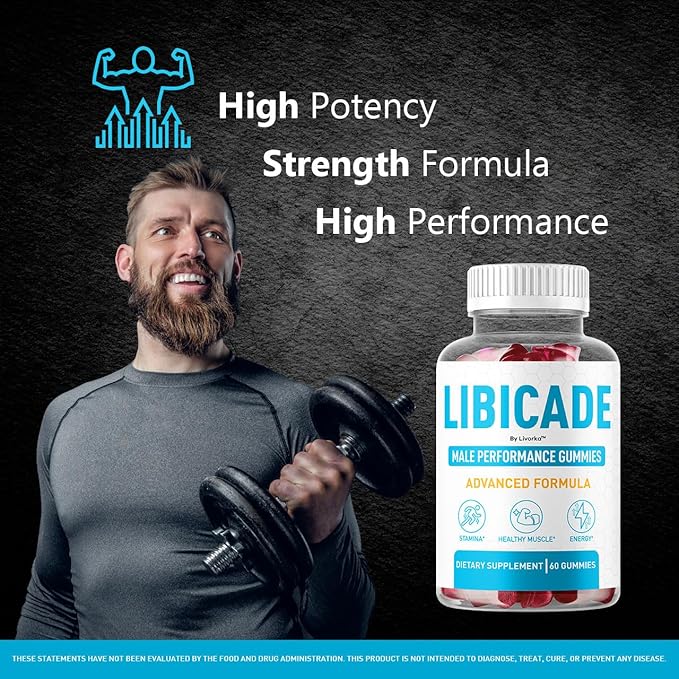 (3 Pack) Libicade Gummies - Official Libicade Premium Supplement Gummy for Men - Maximum Strength All Natural Drive Advanced Formula Daily Support Overall Health &amp Wellness 180 Gummies for 3 Mon