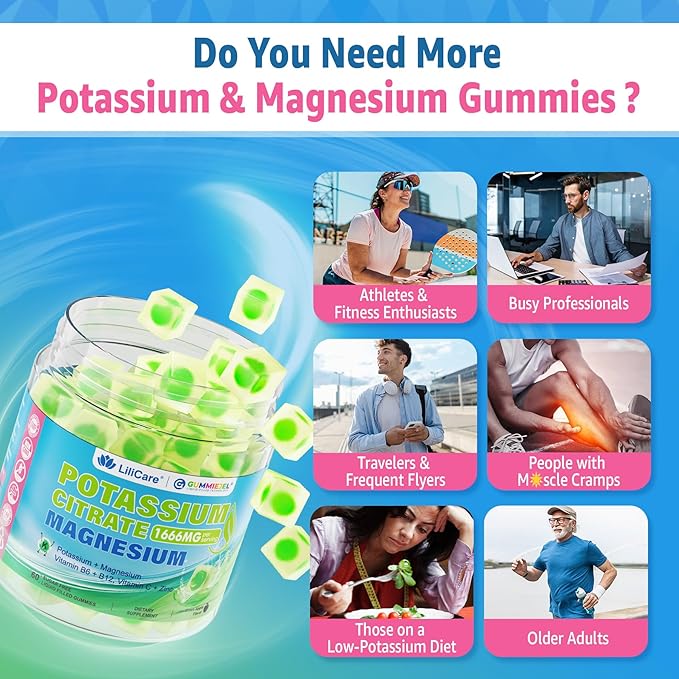 LILICARE Fisetin Supplement Potassium Citrate Gummies 2 Pack