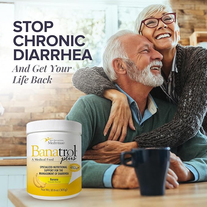 Medtrition Banatrol® Natural Anti-Diarrheal with Prebiotics Relief from Chronic Diarrhea IBS Recurring Diarrhea Clinically Supported Medical Food Non-Constipating 28 Servings (Banana)