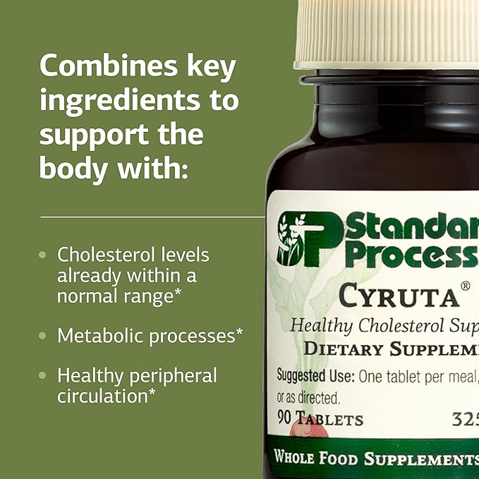 Standard Process Cyruta - Healthy Metabolic Process &amp Circulation Support Supplement - Healthy Heart Supplement with Organic Buckwheat Flour &amp Bovine Adrenal Cytosol Extract - 90 Tablets
