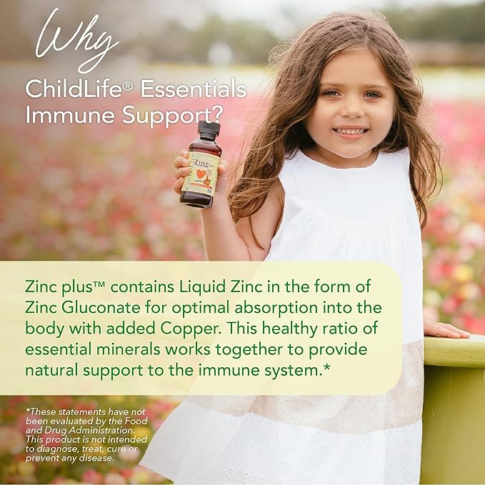 CHILDLIFE ESSENTIALS Immune Support 3-Pack - Liquid Vitamin C First Defense and Zinc - Immune Boosting Supplements for Infants Toddlers and Kids