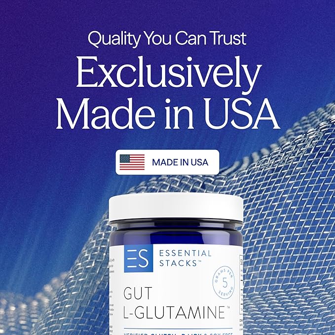 Essential Stacks L-Glutamine Powder Bundle - Unflavored &amp Raspberry Lemonade Flavor