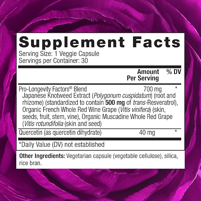 Reserveage Beauty Resveratrol 500 MG Trans-Resveratrol Antioxidant Supplement for Heart and Cellular Health Supports Healthy Aging and Immune System Paleo Keto (120 Capsules 120 Servings)
