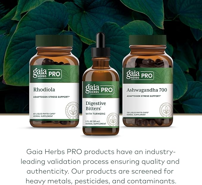 GAIA HERBS PRO Digestive Bitters with Turmeric - with Herbs Traditionally Used to Support Healthy Digestion* - Herbal Formula - Great for Travel - 2 Fl Oz (30 Servings)