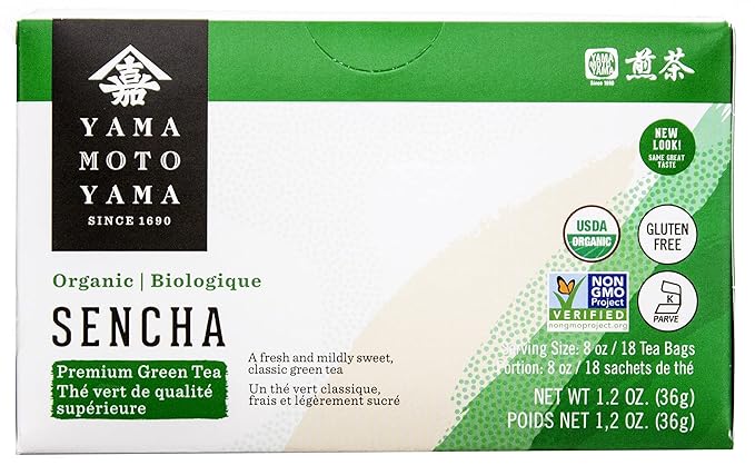 Yamamotoyama Organic Sencha Green Tea Bag 18 ct (Pack of 6)