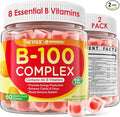 2 Pack Super Vitamin B Complex Gummies - Methylated B Complex for Women &amp Men All B Vitamins Methyl B12 Methylfolate Vitamin C Choline Inositol PABA for Energy Brain &amp Immune 0g Sugar