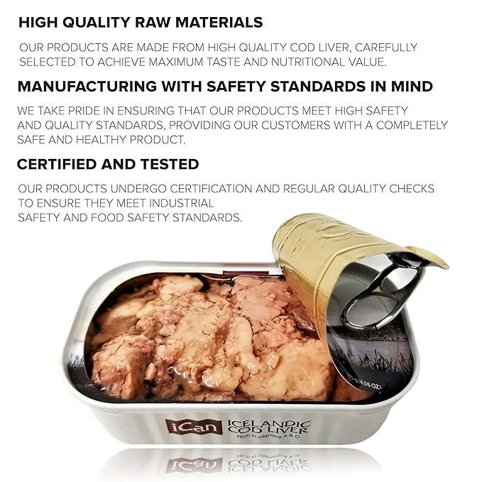 ICan Icelandic Cod Liver in Own Oil Flavor:Natural Size:Pack of 6