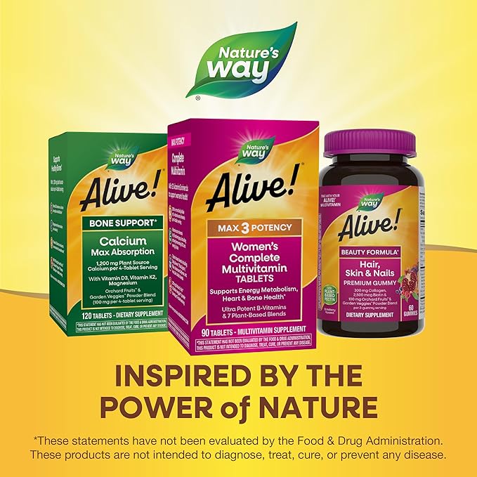 Nature's Way Alive! Max3 Daily Women's Multivitamin Food-Based Blends (1130mg per serving) and Antioxidants 90 Tablets