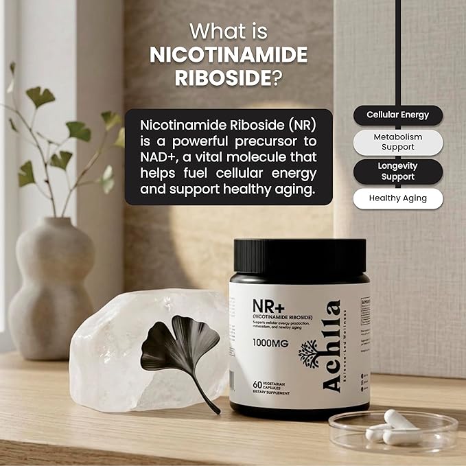 Nicotinamide Riboside 1000mg per Serving – NR NAD+ Precursor Supplement – 60 Veg Capsules (30 Day Supply) – Cellular Energy Support Formula – Non-GMO – Made in USA