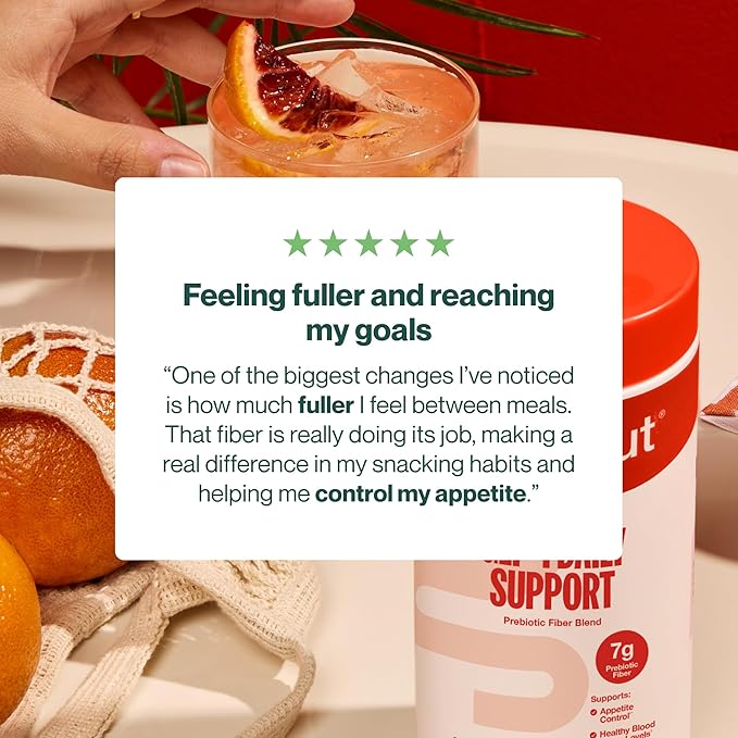 Supergut GLP1 Daily Support Blood Orange - High Fiber GLP-1 Supplement Powder for Women &amp Men - Sugar-Free Drink Mix for Gut Health &amp Digestive Support (18 Servings)
