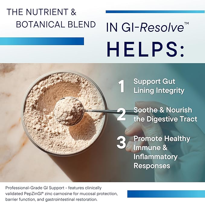 Biotics Research GI Resolve™ Advanced L-Glutamine Powder Formula for Gut Lining Support &amp Healing - Optimal Gastrointestinal Function - Premium 7-Ingredient with Zinc Carnosine &amp Botanicals- 6