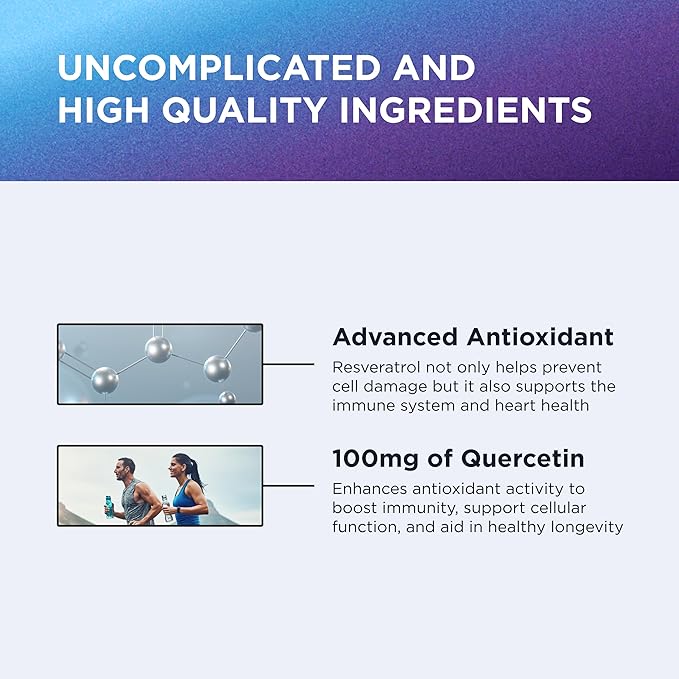 DR. EMIL NUTRITION Resveratrol Supplement - Healthy Aging Supplement with 500mg Resveratrol and 100mg Quercetin - Supports Normal Cellular &amp Cognitive Health Twin Pack