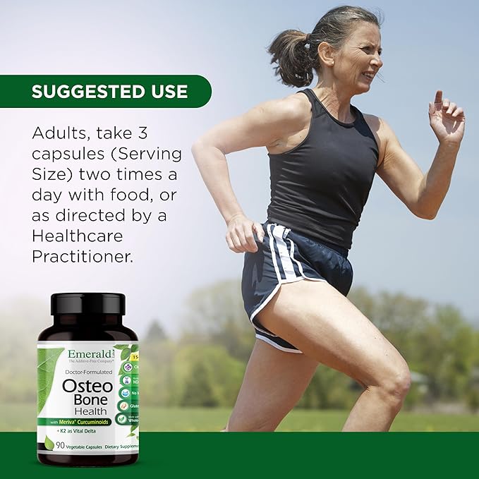 EMERALD LABS Osteo Bone Health - Immune Support &amp Bone &amp Joint Supplement with Vitamin D3 K2 Calcium Magnesium OptiMSM Meriva Phytosome &amp More - 90 Vegetable Capsules