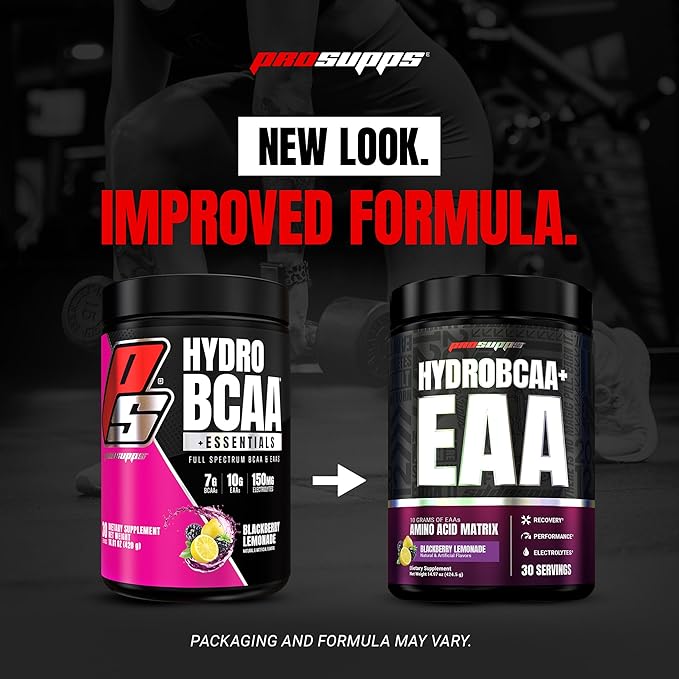 ProSupps HydroBCAA Essential Amino Acids Powder BlackBerry Lemonade - Workout Supplement with BCAA EAAs &amp Electrolytes for Hydration &amp Recovery - Stimulant-Free Soy &amp Gluten-Free - 30 S