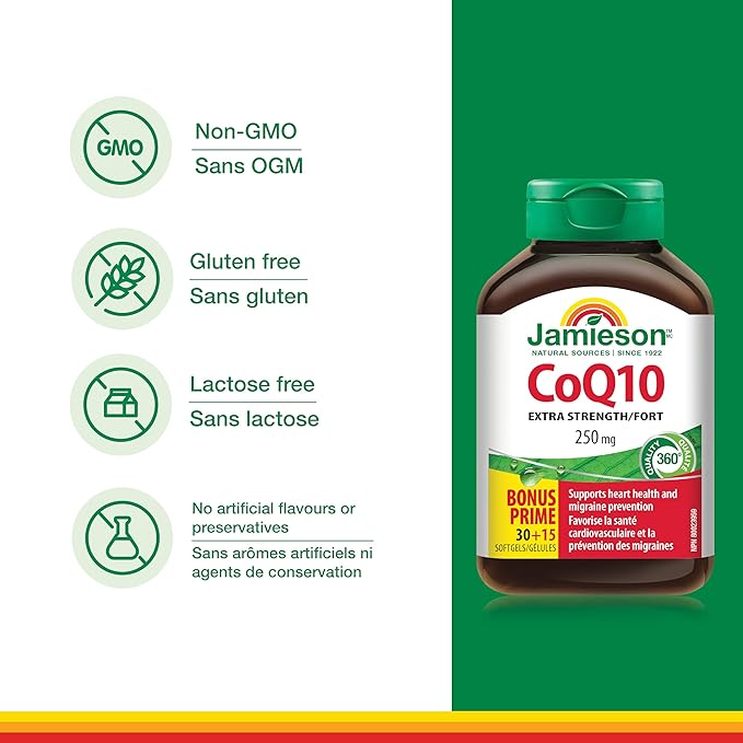 Jamieson CoQ10 250mg High Potency 30+15Sgels