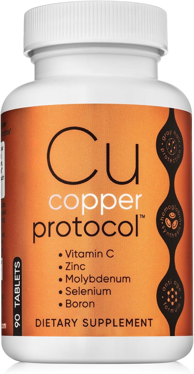 Copper Supplements for Women and Men (90 Capsules) Boosts Energy Nourishes Body Anti-Aging Formula Includes Vitamin C Zinc &amp Selenium Non-GMO Made in USA - GMP Certified