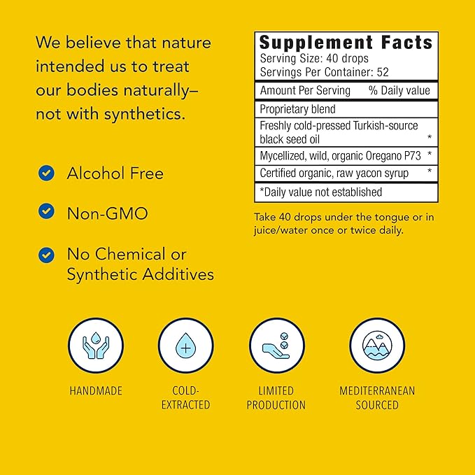 NORTH AMERICAN HERB &amp SPICE Black Seed Oil Absorb-Max TQ - 2 fl. oz. - Sublingual Mycellized Drops - Immune Support &amp Digestive Health - Oil of Oregano - Non-GMO - 52 Total Servings
