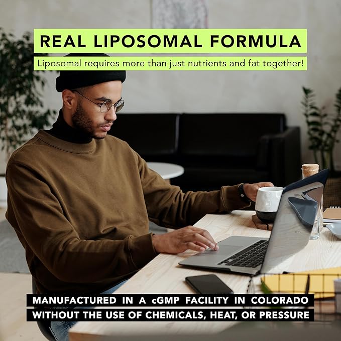 AMANDEAN Liposomal Glutathione Supplement. Liquid Reduced Setria 500mg. Immune Cellular &amp Skin Health Liver Detox. Non-GMO Sunflower Lecithin Phosphatidylcholine. Soy-Free (Packaging May Vary)