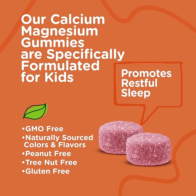 Viteey Kids Calcium Gummies + Vitamin D3 &amp Magnesium Citrate for Kids and Teens - Supports Bone Health Immune Support Energy &amp Muscle Function - Gluten FreeGMO Free - Tasty Chewable Fruit F