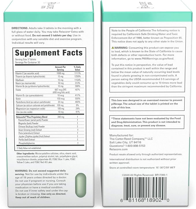 Extra Maximum Strength - Cortisol Supplements for Women - Reduce Cortisol Related Belly Fat - Stress Relief Supplement - Calm Mind - Improved Mood 90 Count