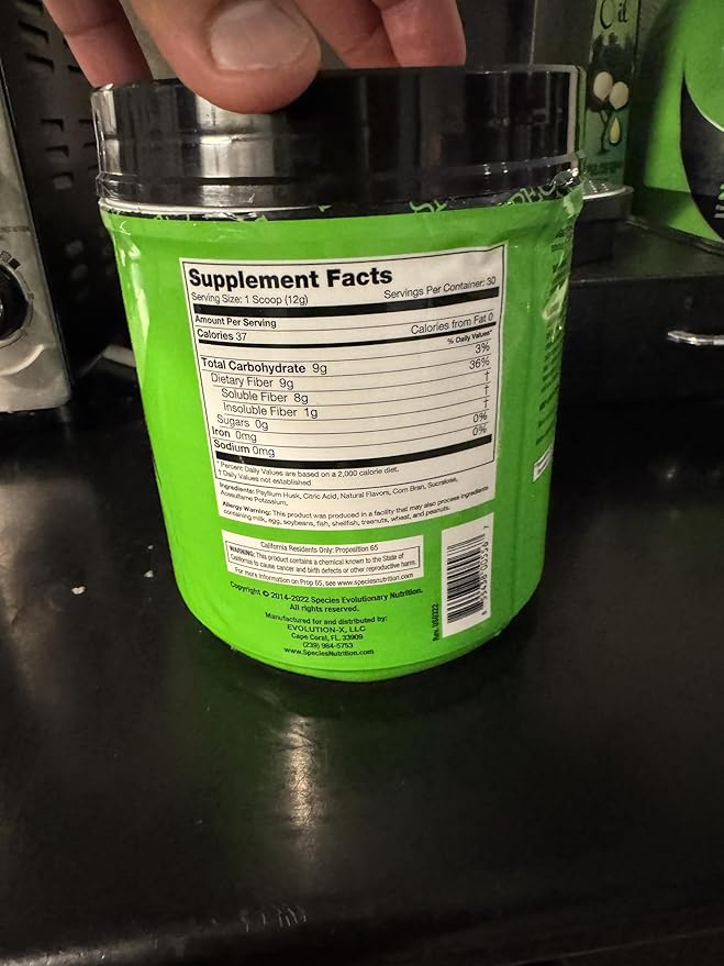 Species Nutrition Fiberlyze Fiber Supplement Psyllium Based Soluble &amp Insoluble Fiber Powder for Healthy Colon Digestive Functions (Mango 30 Servings)