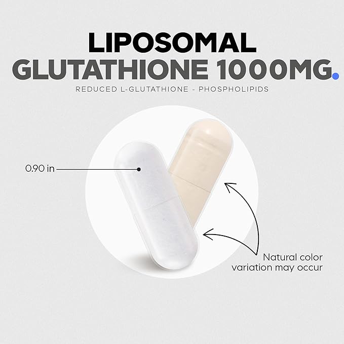 Codeage Liposomal Glutathione 1000 mg Supplement High-Potency Reduced L-Glutathione - Liposomal Delivery - Phospholipids - Non-GMO Gluten-Free - 60 Capsules