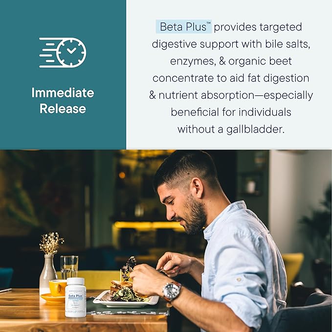 Biotics Research Beta-Plus™ Nutritional Ox Bile Salts Digestive Enzymes Supplement for Bile Production for No Gallbladder-Supports Overall Liver Function Aids Fat Digestion Supplies Betaine 90 Tabs