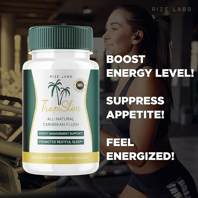 rize labs - Tropislim All Natural Caribbean Flush Weight Loss Supplement Slimming Capsules for Women Healthy Lifestyle + Leaner Physique (60 Capsules)