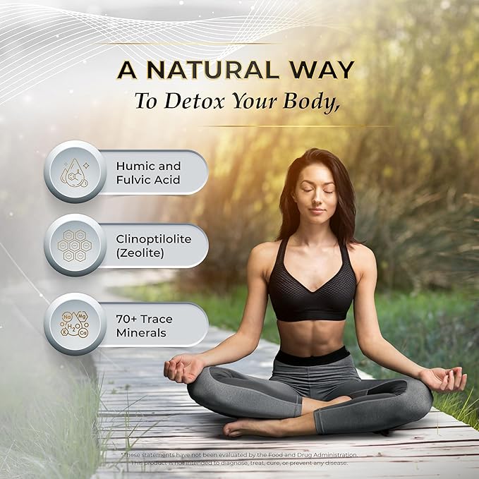 Wellness Extract Cell Dtox - Humic Fulvic Acid &amp Zeolite Electrolyte Alkaline Water Mineral Drops with Zero Sugar Powerful Antioxidant Supplement 2 oz